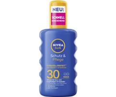 NIVEA SUN Schutz & Pflege Sonnenspray LSF 30 (200ml) für 6€ (-41%)