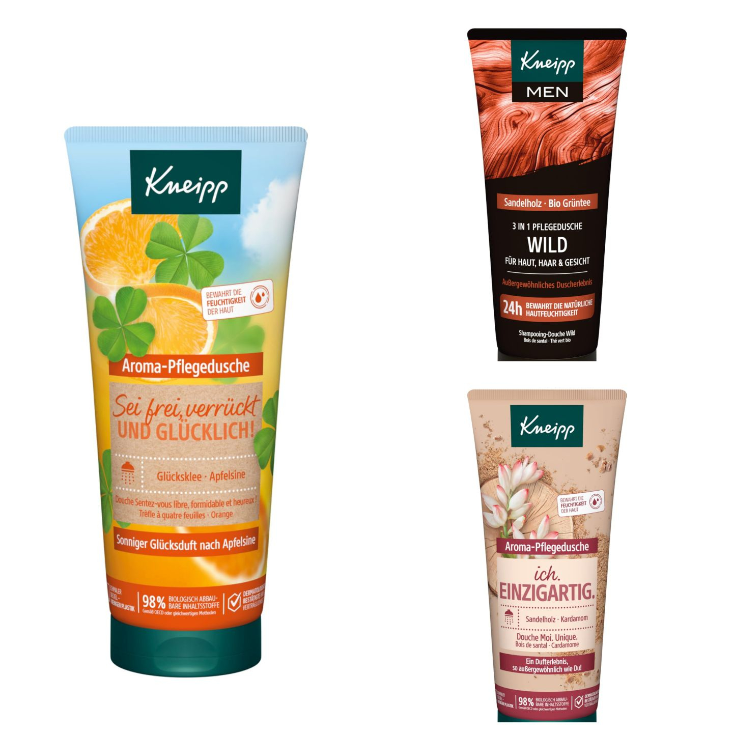[Amazon Sparabo] Kneipp Aroma-Pflegedusche Sei Frei, verrückt und glücklich 200ml | o. Kneipp MEN Wild / ich Einzigartig je 200ml 1,85 für 2€ (-41%)