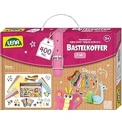 LENA Bastelkoffer (400 Teile, Pink & Lila, ab 5 Jahren) für 9€ (-38%)