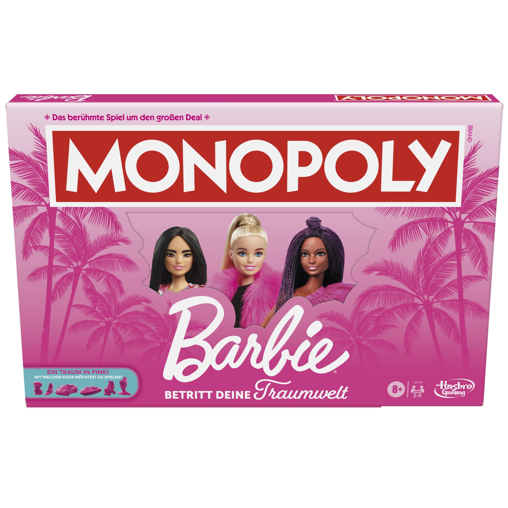 Monopoly Barbie Edition Brettspiel – Klassisches Familienspiel inspiriert von Barbies Traumwelt für 10€ (-66%)