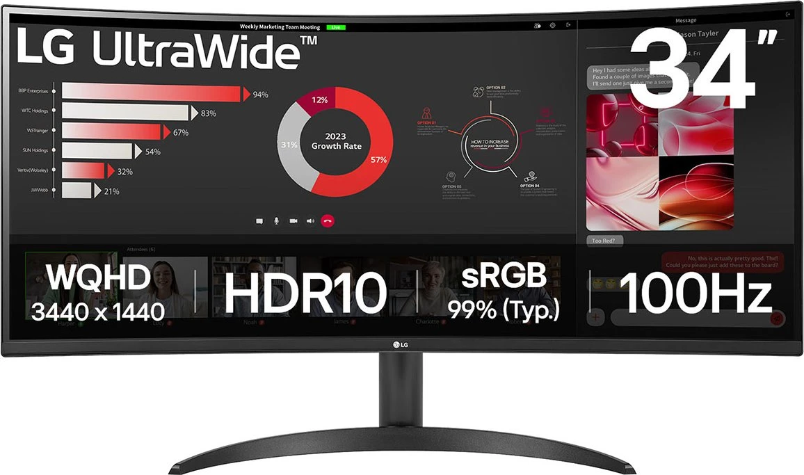 LG UltraWide 34WR50QK-B, 34″ für 210€ (-8%)