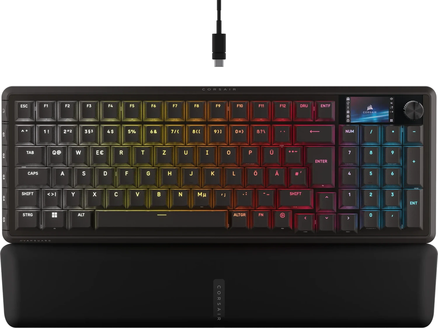 Corsair Vanguard PRO 96 Hall Effect, schwarz, LEDs RGB, Corsair MGX Hyperdrive, USB, DE für 165€ (-6%)