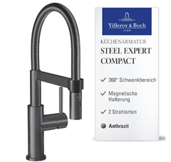 Villeroy & Boch Steel Expert Compact (Edelstahl-Armatur, Magnet-Brause) für 290€ (-20%)