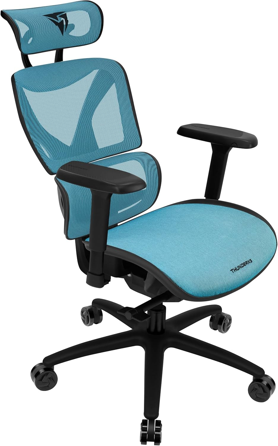 (Bestpreis) ThunderX3 XTC in Schwarz/Blau, ergonomischer Gaming-Stuhl mit 3D-Armlehnen, Lendenstütze & Kopfstütze, bis 125 kg für 130€ (-57%)