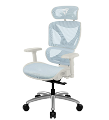 ThunderX3 XTC Mesh Gaming-Stuhl (SYNC5 Mechanik, Lendenstütze, Weiß/Blau) für 130€ (-57%)