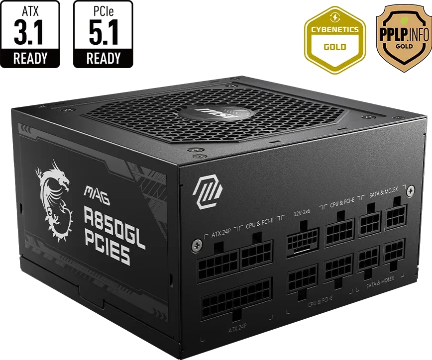 MSI MAG A850GL PCIE5 850W ATX 3.1 für 80€ (-16%)