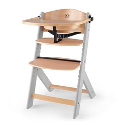 Kinderkraft ENOCK Hochstuhl & Kinderstuhl 2in1 (Buchenholz, grau)