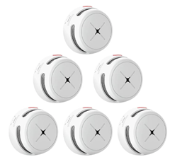 6er Set AEGISLINK S500 Rauchmelder (10 Jahre Batterie, Mini)