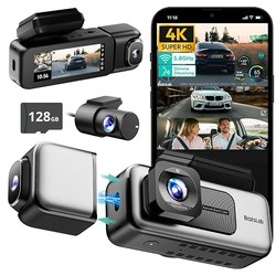 BOTSLAB 4K 3-Kanal Dashcam Vorne/Innen/Hinten (GPS, 128GB)