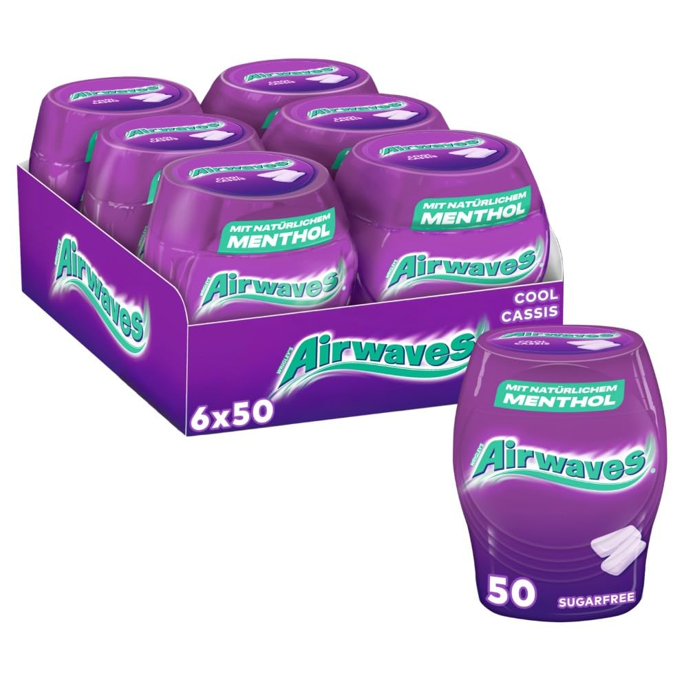 Airwaves Kaugummi „Cool Cassis“ (300 Stück) – 6er Vorratspack für 12€ (-33%)