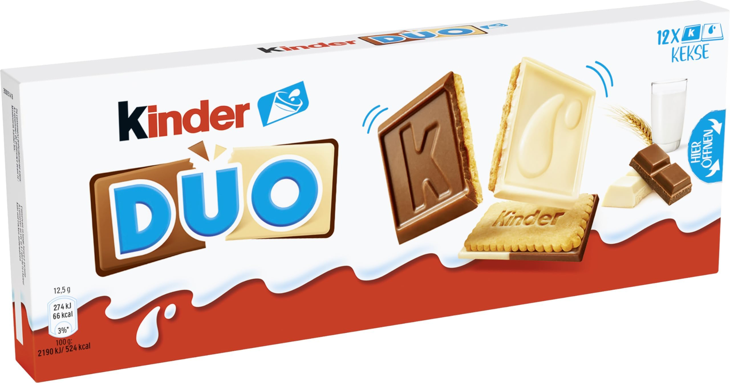 kinder DUO – Knusprige Kekse mit Schokoladentäfelchen für 2€ (-36%)