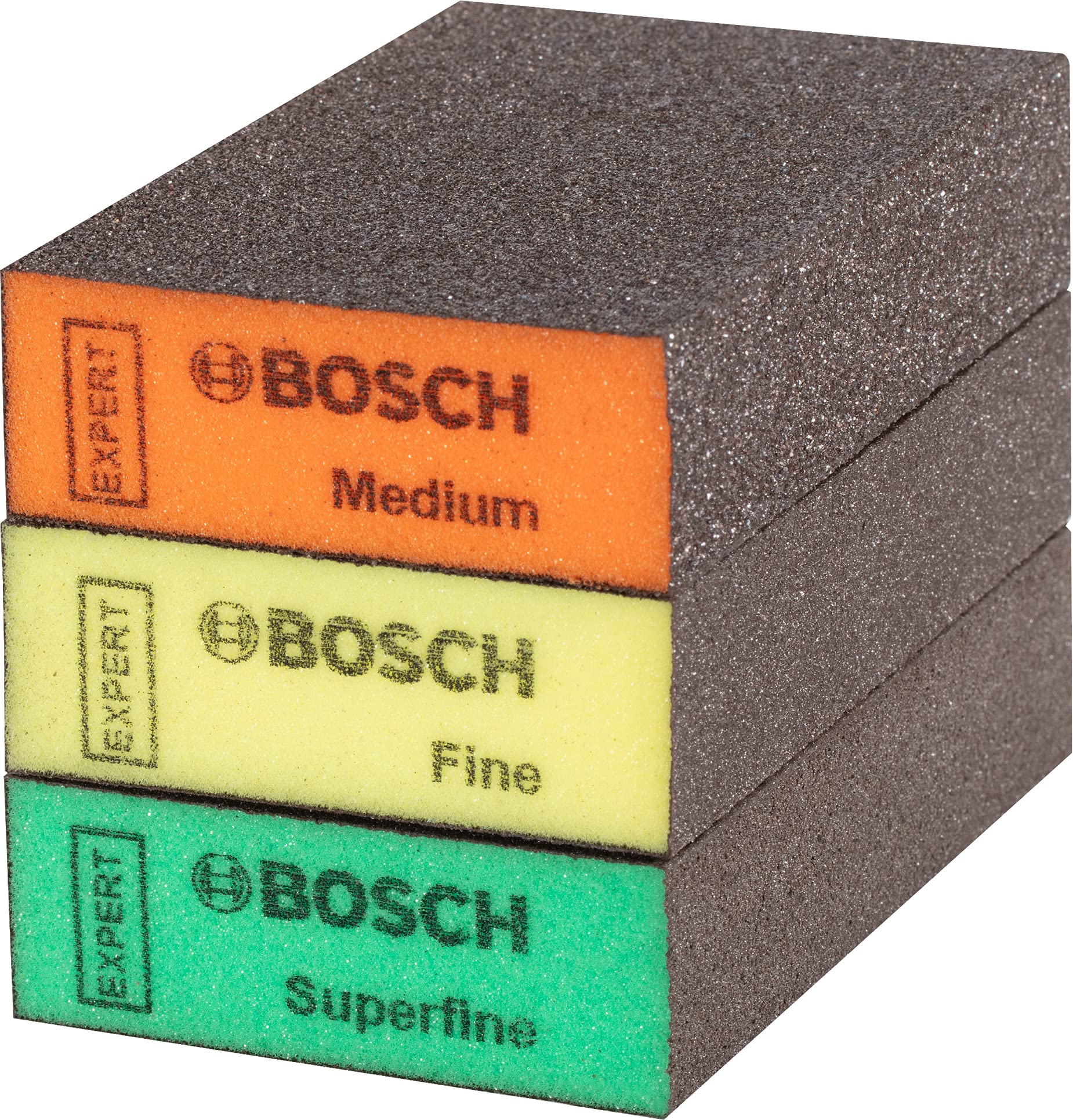 3x Bosch Professional Expert S471 Schleifschwämme (Mittel | Fein | Superfein) 69 x 97 x 26 mm für 3€ (-50%)