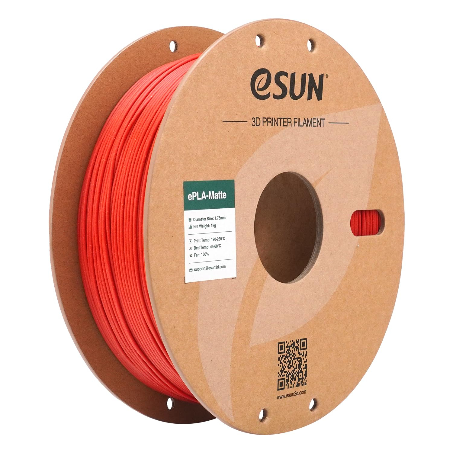 SUN Upgraded Matte PLA 3D Drucker Filament, Matte PLA 1.75 mm, Maßgenauigkeit +/- 0.03 mm, 1 kg Spule (2.2 lbs), Feuerrot für 8€ (-36%)