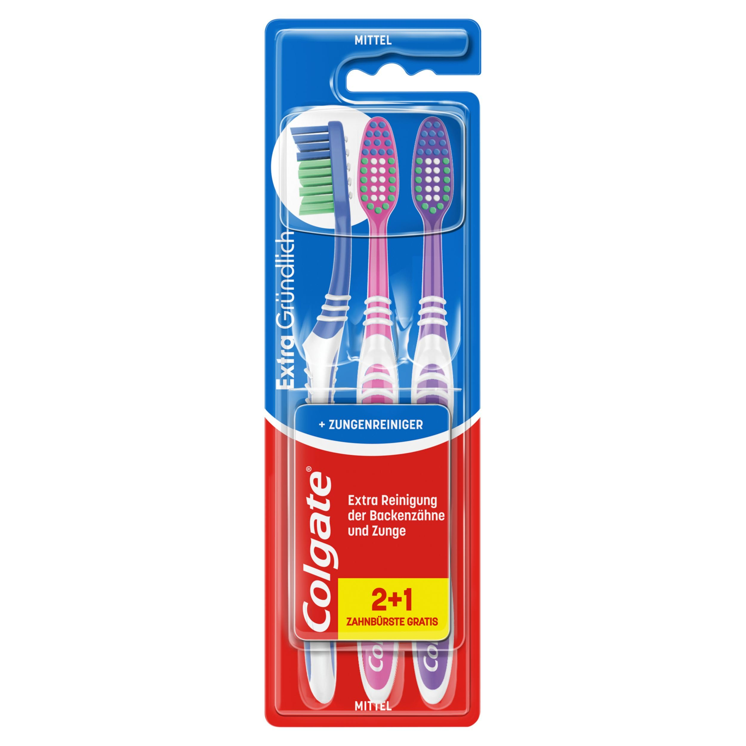 Colgate Zahnbürste Extra Clean, 3 Stück für 2€ (-21%)