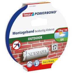 [bis Mitternacht] tesa Powerbond Outdoor Montageband (5 m x 19 mm)