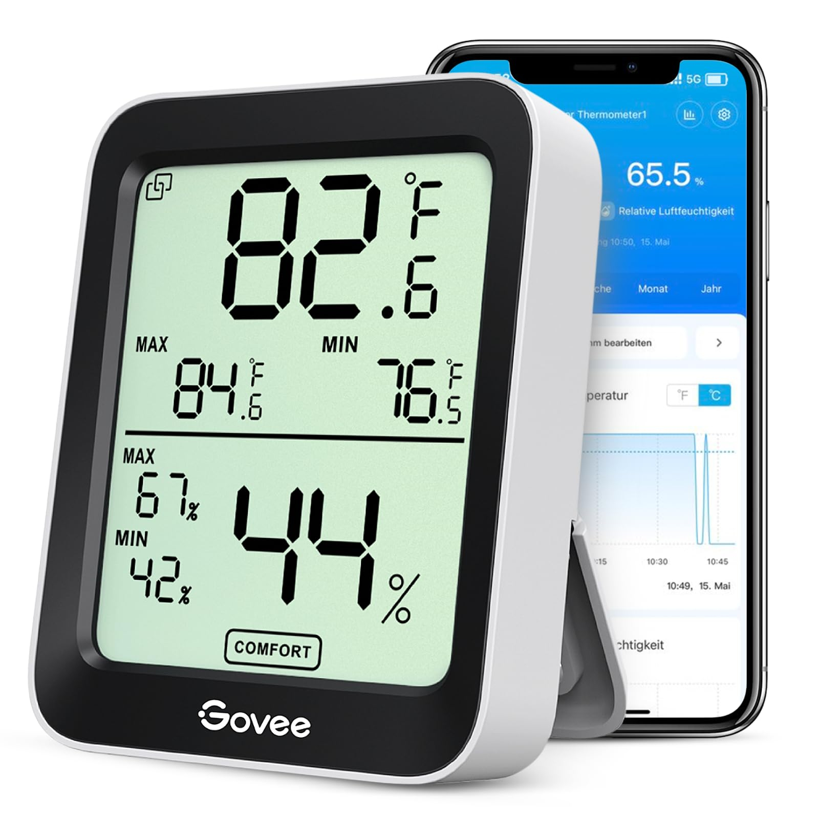 Govee Bluetooth Thermometer Hygrometer Innen, LCD Digital Temperatur luftfeuchtigkeitsmesser für 11€ (-31%)