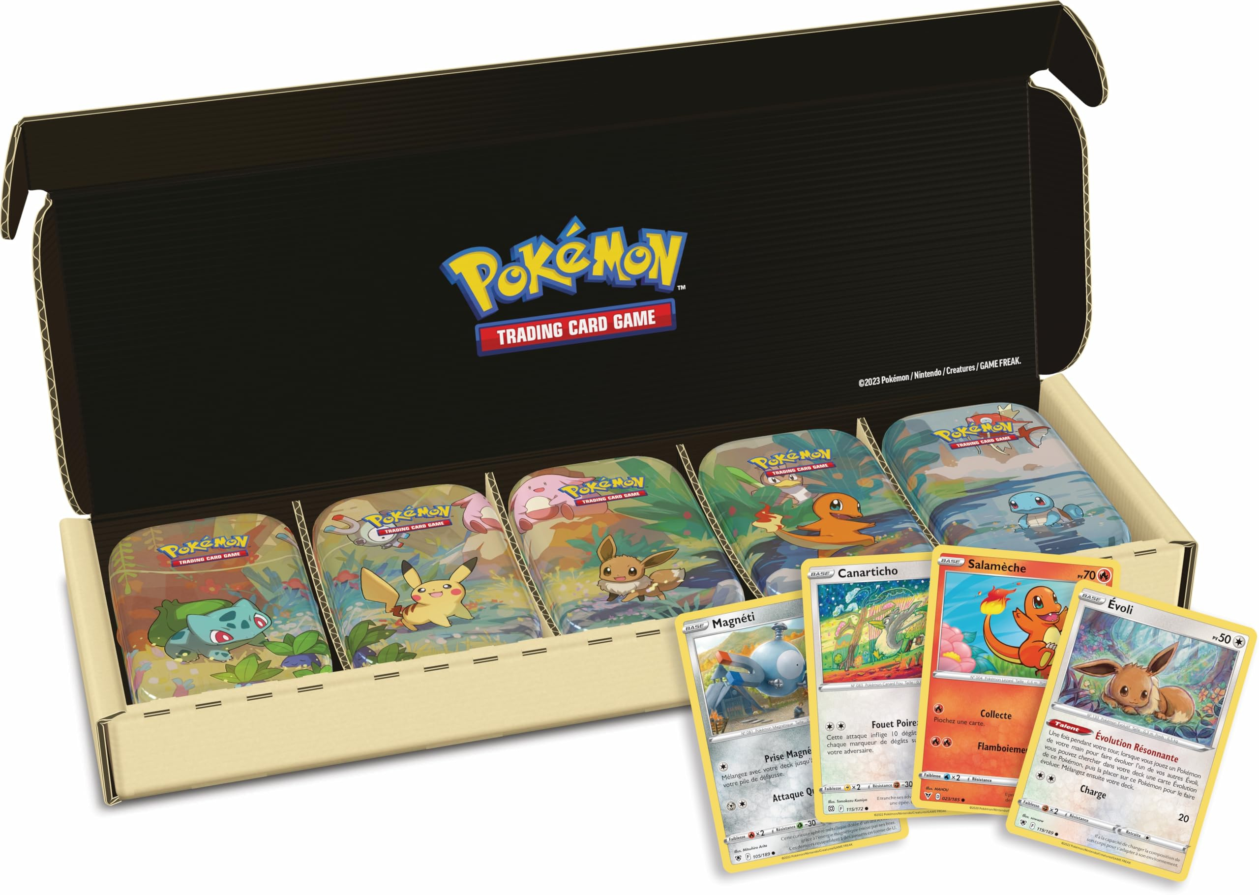 Pokémon Sammelkartenspiel: Mini-Tin-Box-Bundle Kanto-Freunde (10 Boosterpacks, 5 Münzen & 5 Bildkarten) / (; Einladung)