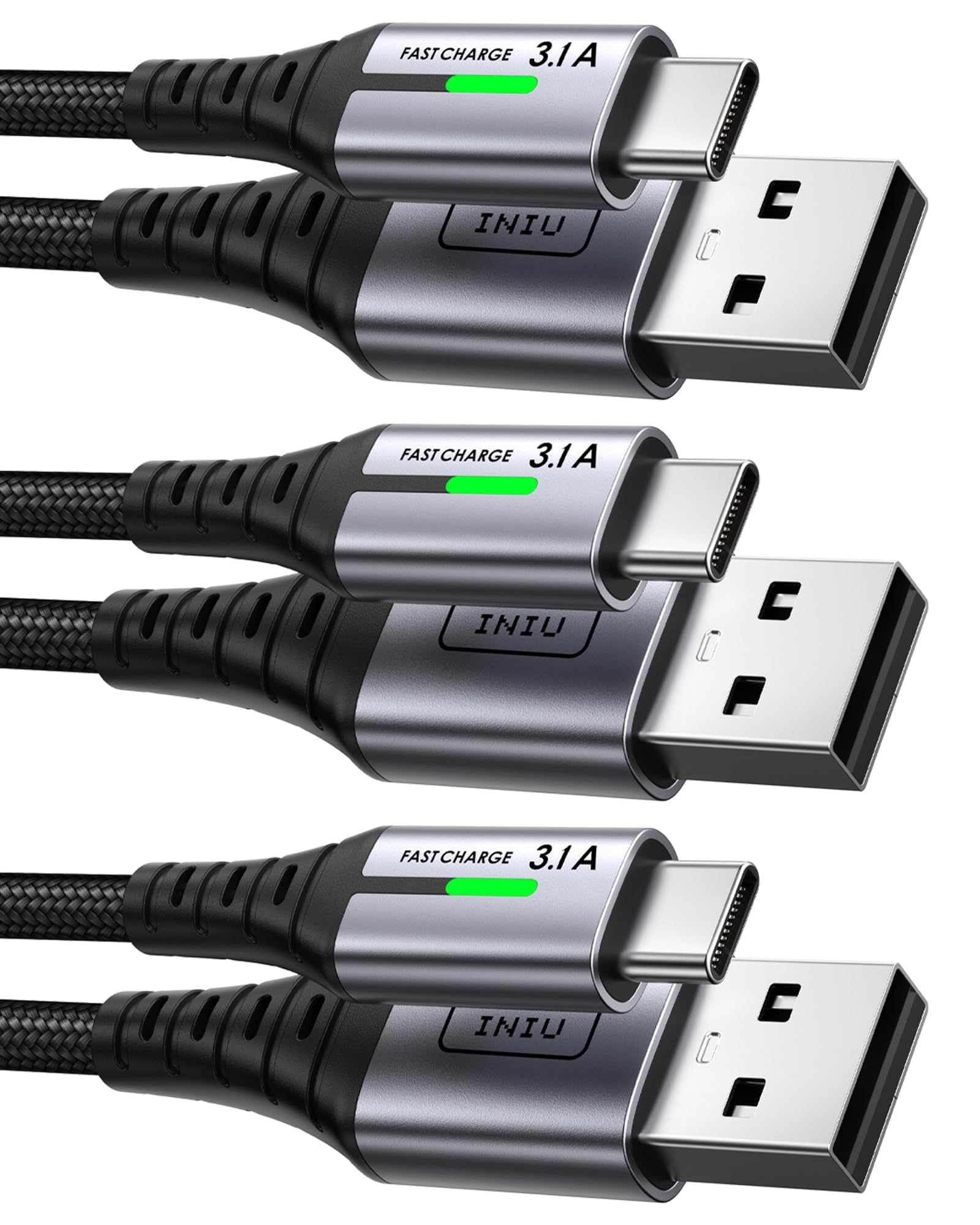 3x INIU USB C Kabel [2M + 2M + 0,5M mit 3,1A] für 8€ (-7%)