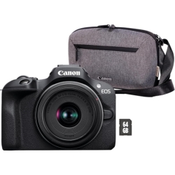 Canon EOS R100 Systemkamera-Bundle (inkl. 18-45mm Objektiv, Tasche & 64GB SD) für 439€ (-27%)