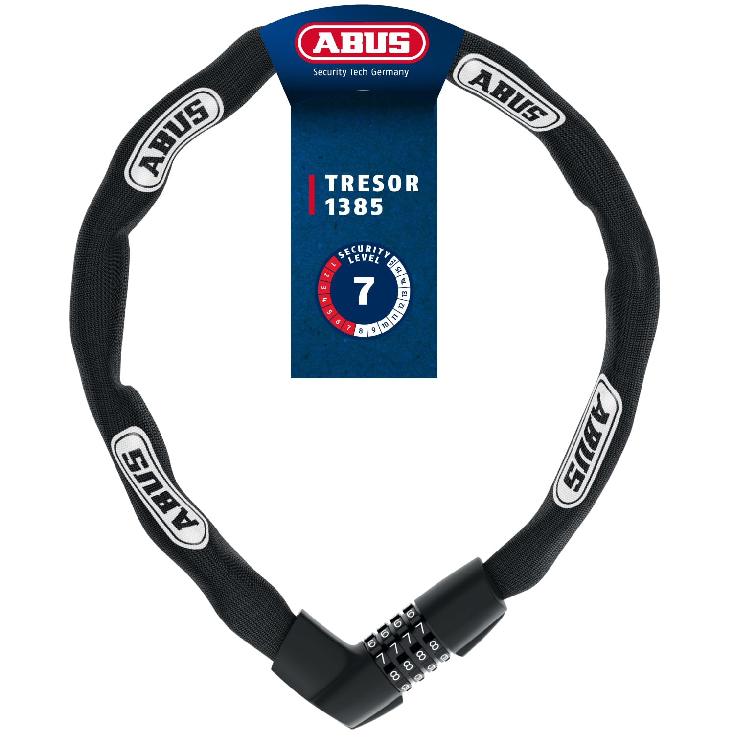ABUS Tresor 1385/85 Kettenschloss, Zahlenkombination schwarz für 28€ (-28%)