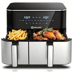 WELLENT 11L Doppelkammer-Airfryer (4+7L)