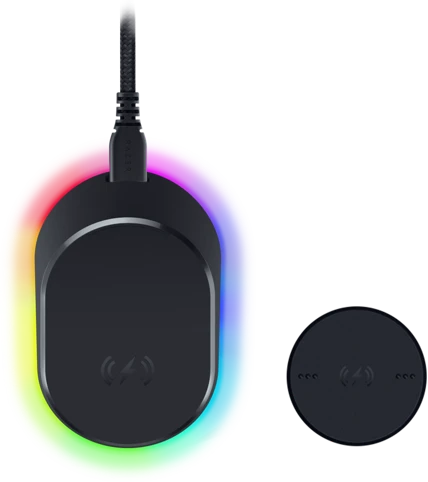 Razer Mouse Dock Pro + Wireless Charging Puck, Maus-Ladestation, schwarz für 28€ (-69%)