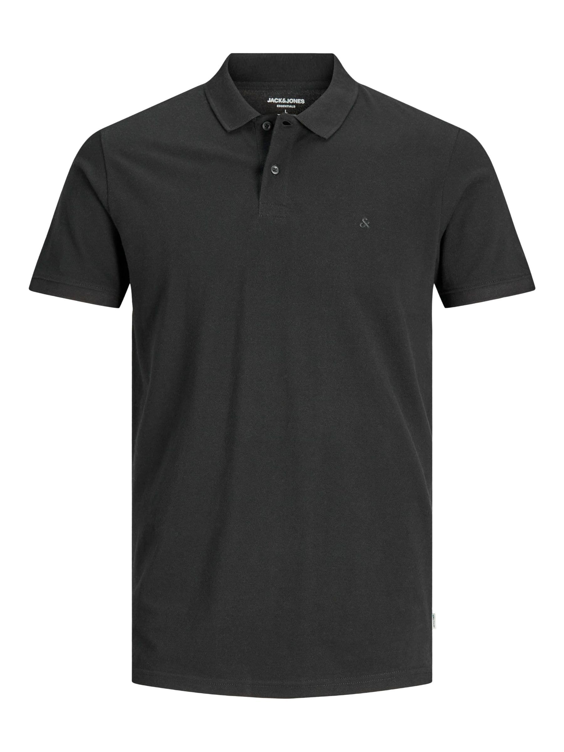 JACK & JONES Male Poloshirt Einfarbig, schwarz, verschiedene Größen für 10€ (-50%)