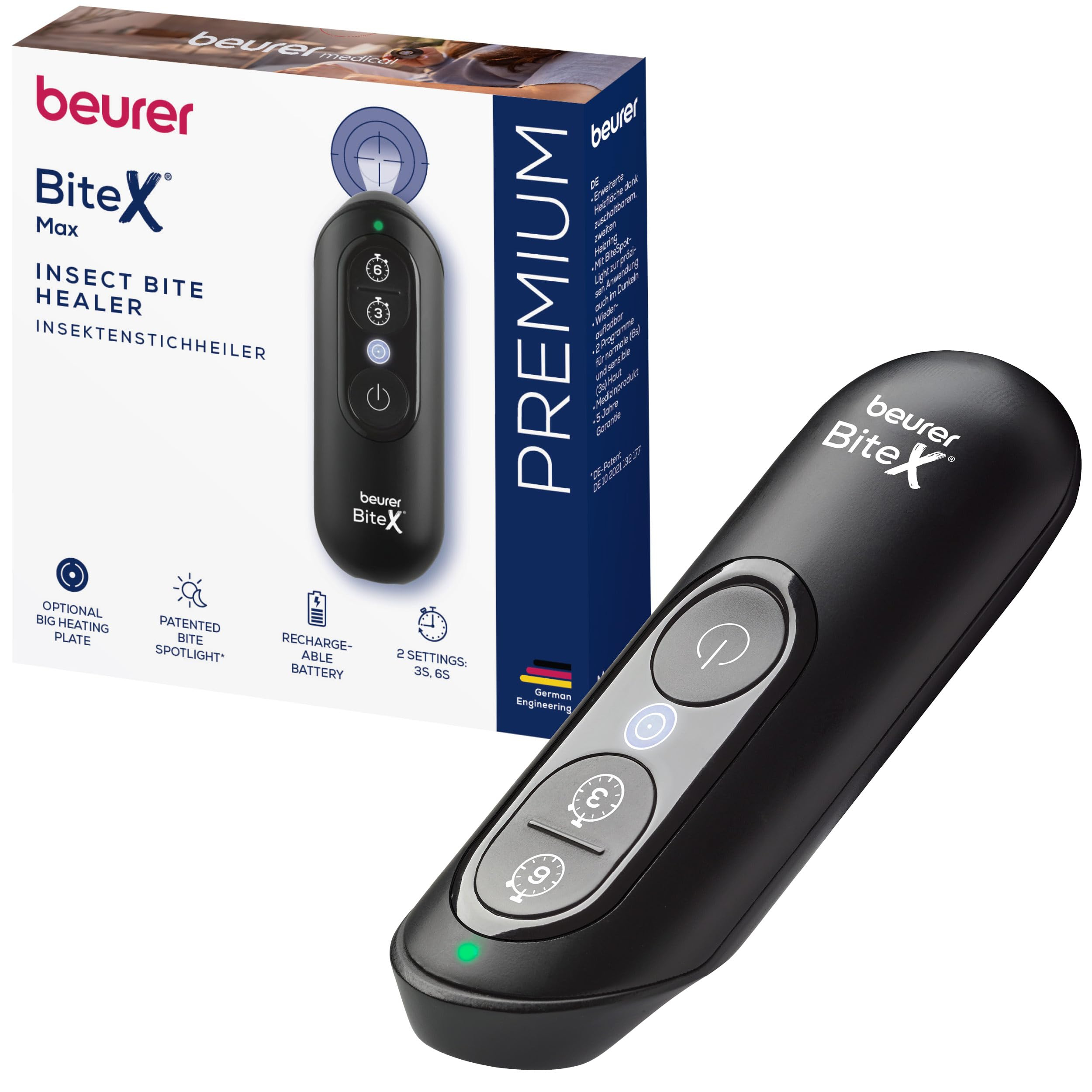 Beurer BiteX Max Deep Black Insektenstichheiler mit größerer Heizfläche für 25€ (-16%)
