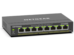 Netgear GS308EP Managed 8-Port Gigabit PoE+ Switch (62W, VLAN, QoS, lautlos) für 77€ (-10%)