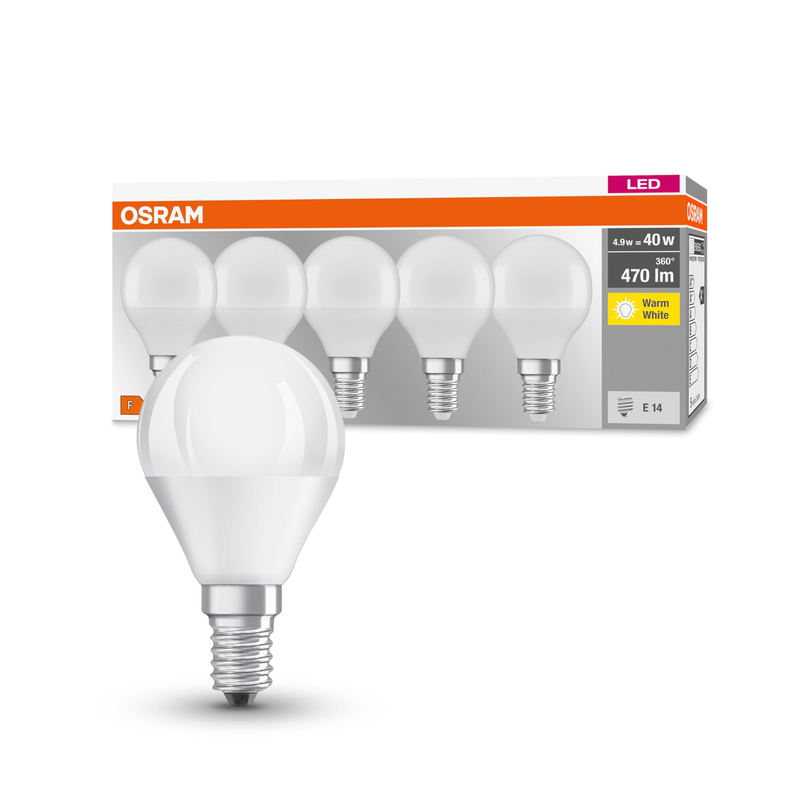 5x Osram LED Base Classic P (E14, warmweiß, ersetzt 40W) für 5€ (-50%)
