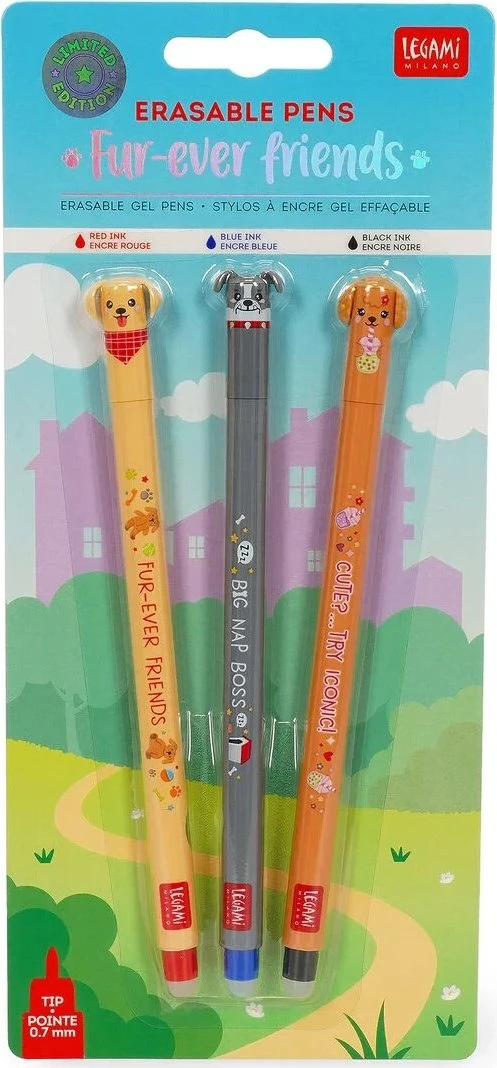 Legami Fur-ever Friends löschbarer Gelroller sortiert, 3er-Set für 8€ (-45%)