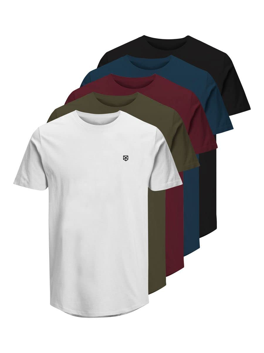 [ Day] JACK & JONES 5er-Pack T-Shirts aus 100% Baumwolle (Gr. L) | 6,37€ pro Shirt für 32€ (-34%)