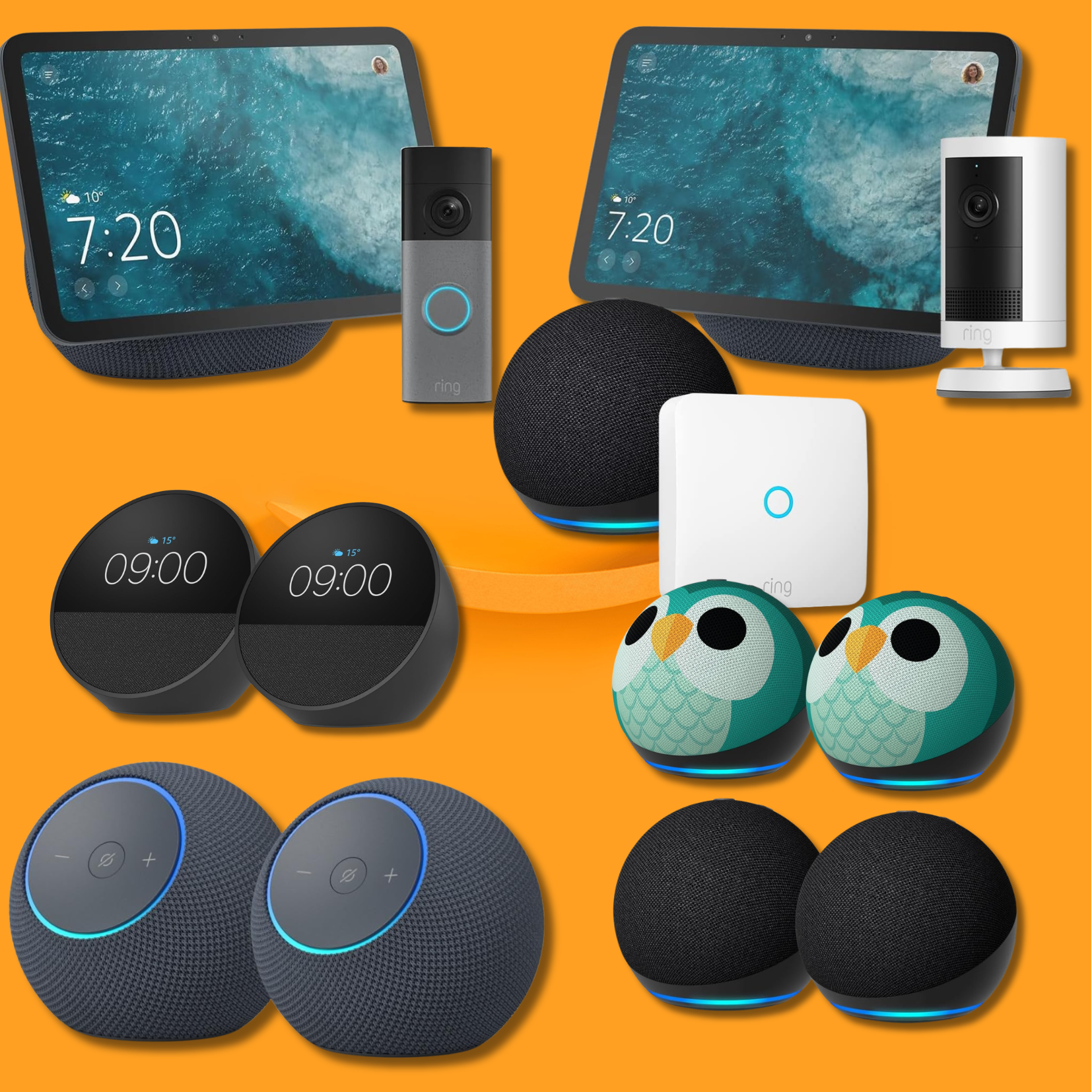 [Amazon Early Deals] Echo 2er-Packs & Echo-Ring-Bundles Sammeldeal | z.B. 2er-Pack Echo Dot (neueste Gen.) mit Alexa+ Early Access für 59€ (-50%)