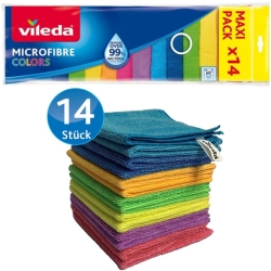 Vileda Mikrofaser Allzwecktücher Colors Maxi-Pack (14 Stück) für 6€ (-46%)