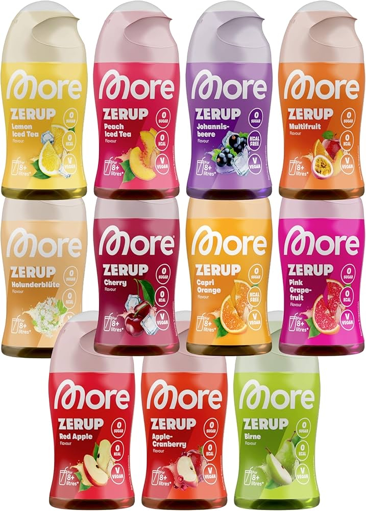 [Amazon Sparabo] MORE Zerup, verschiedene Sorten, z.B. Peach Iced Tea, 65 ml, für bis zu 8 l Fertiggetränk für 3€ (-43%)