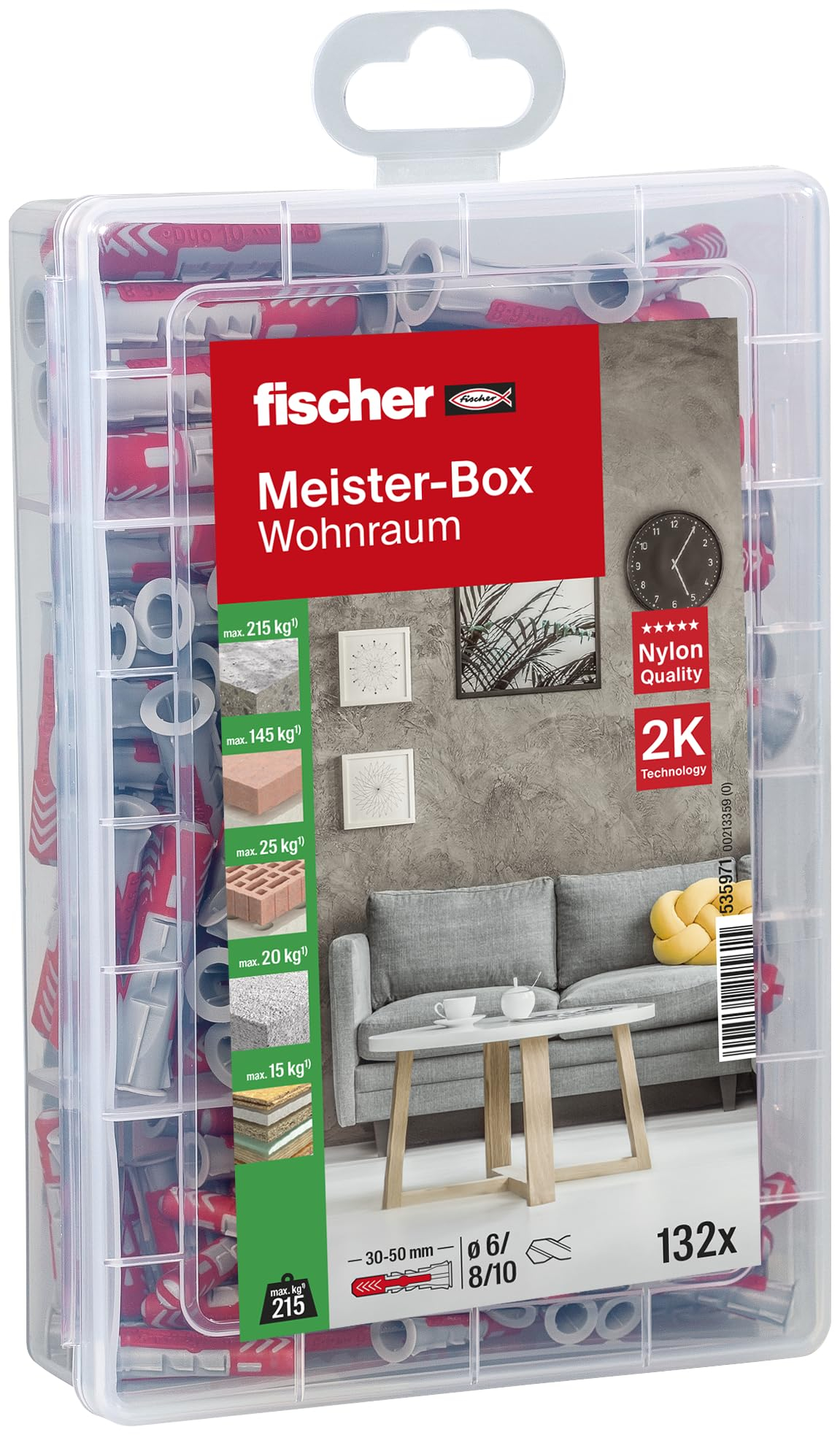 Fischer Meister-Box Wohnraum, 132-teiliges Dübelset für 9€ (-28%)