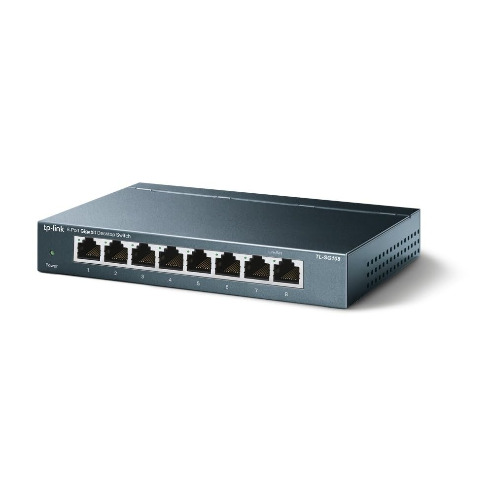 TP-Link TL-SG108 8-Port Gigabit Netzwerk Switch (Plug-and-Play, 8* RJ-45 LAN Ports, Metallgehäuse, IGMP-Snooping, unmanaged, lüfterlos) für 17€ (-35%)
