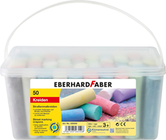 Eberhard Faber Straßenkreide (50er Eimer, 8 Farben, abwaschbar) für 7€ (-32%)