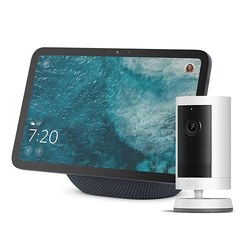 Echo Show 8 + Ring Außenkamera Plus Akku Set