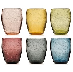 Sänger Trinkgläser Set „London“ (6 bunte Gläser, Tropfen-Design, 250ml) für 34€ (-24%)