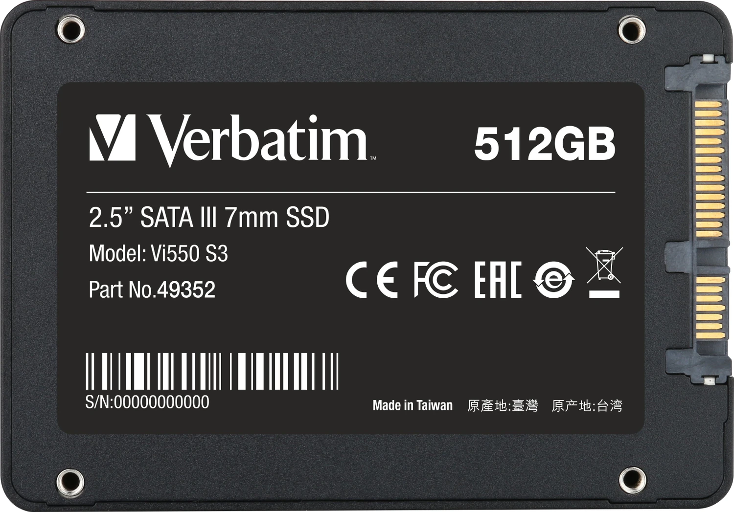 Verbatim Vi550 S3 SSD 512GB, 2.5″ / SATA 6Gb/s für 66€ (-18%)