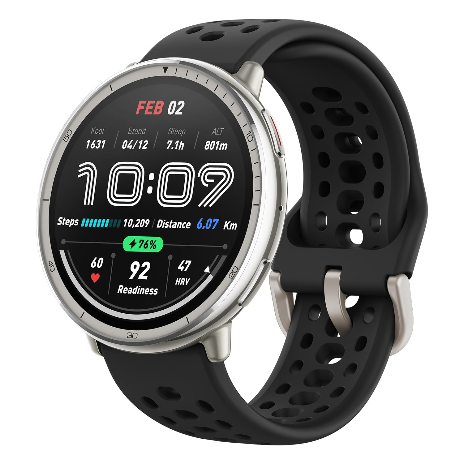 Bestpreis: Amazfit Active 2 SmartWatch (44 mm) mit GPS & Navigation, Fitness-Tracking, 10 Tage Akku, 160+ Sportmodi, wasserdicht,Android&iOS für 69€ (-22%)