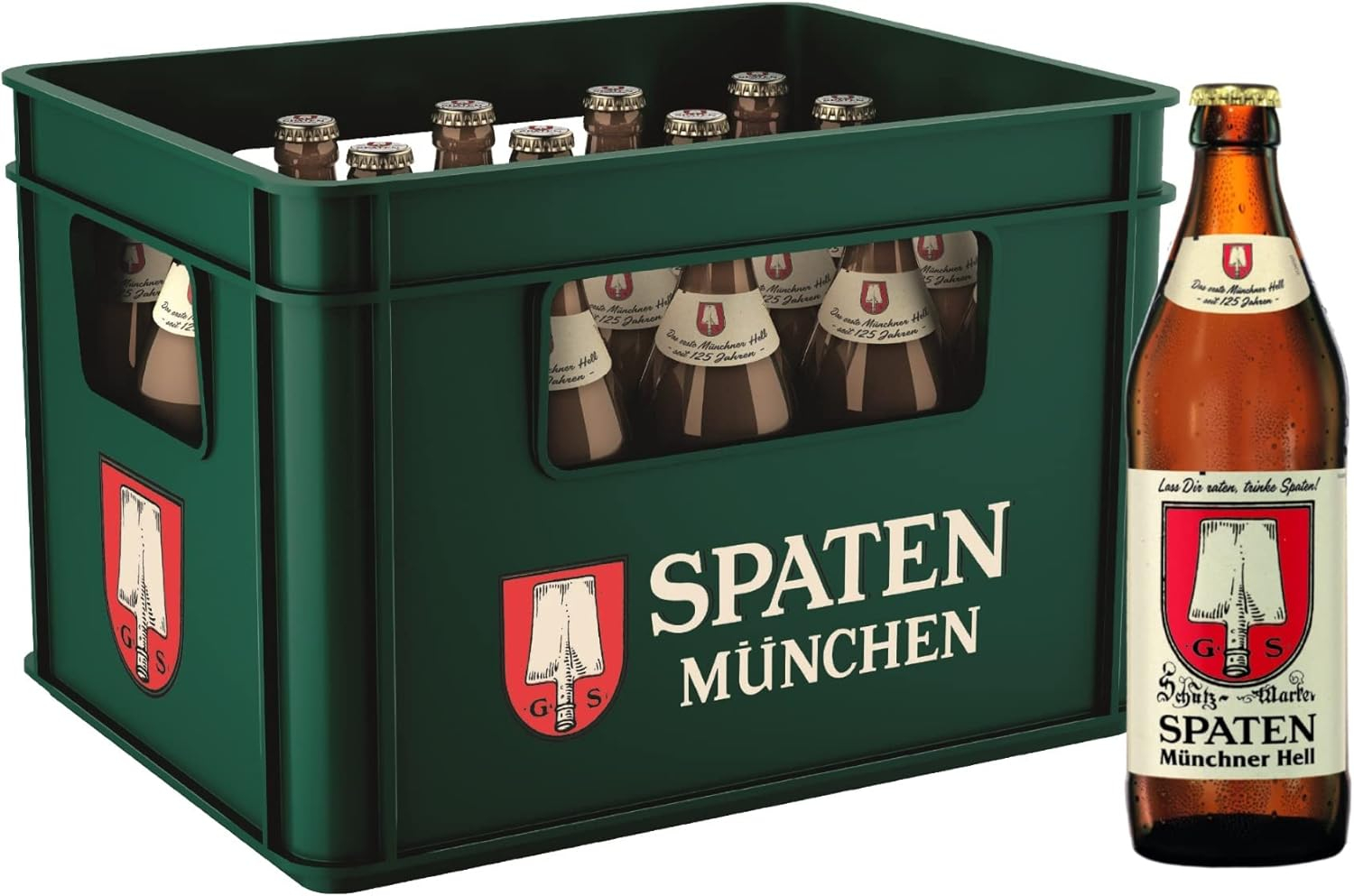 SPATEN Münchner Hell Flaschenbier , MEHRWEG im Kasten, Helles Bier aus München (20 x 0.5 l) +Pfand (Spar-Abo ) für 13€ (-29%)