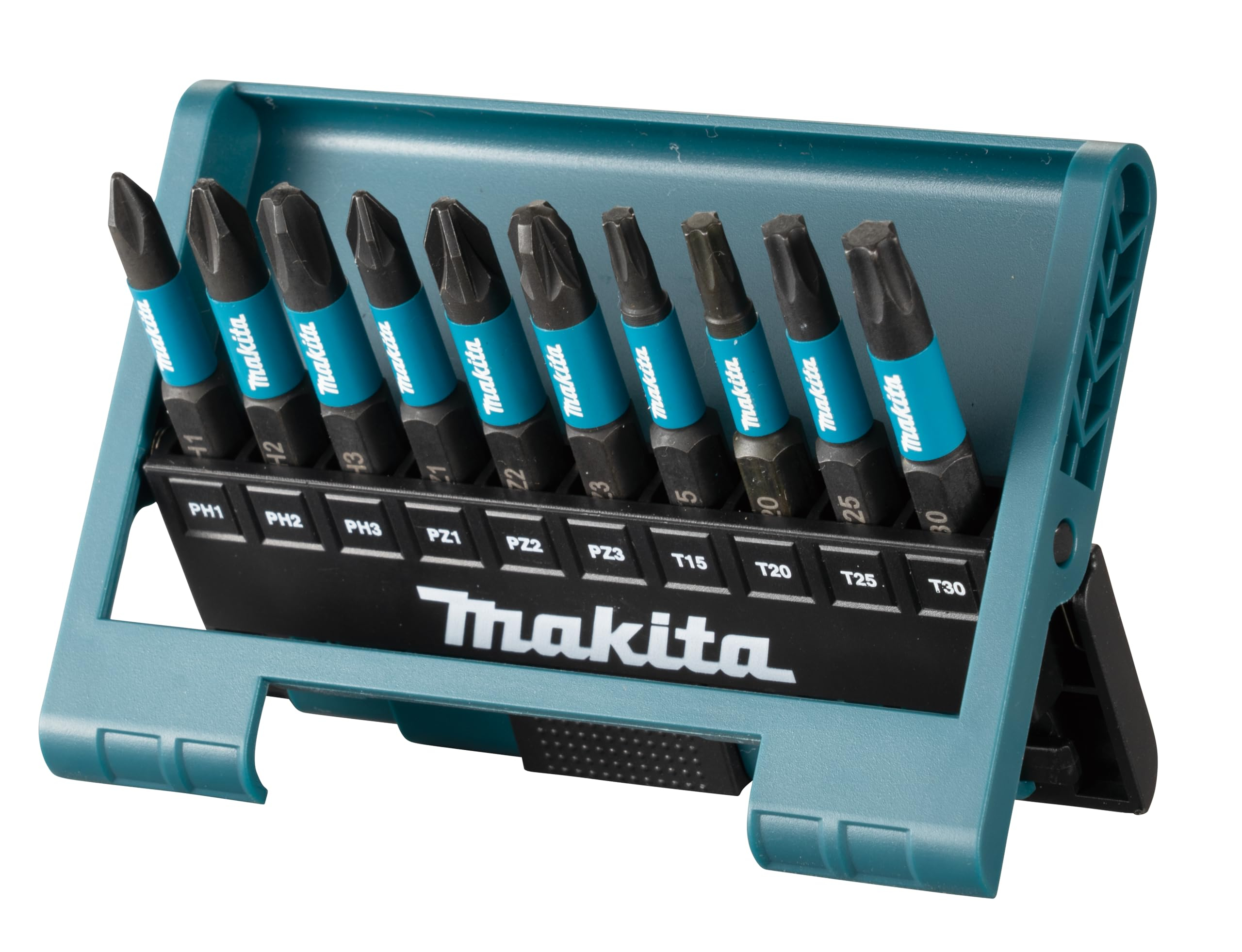Makita Impact Black Bit-Set mit sinnvoller Zusammenstellung 10-teilig, PH, PZ, TX Bits 50 mm (E-12011) für 8€ (-30%)