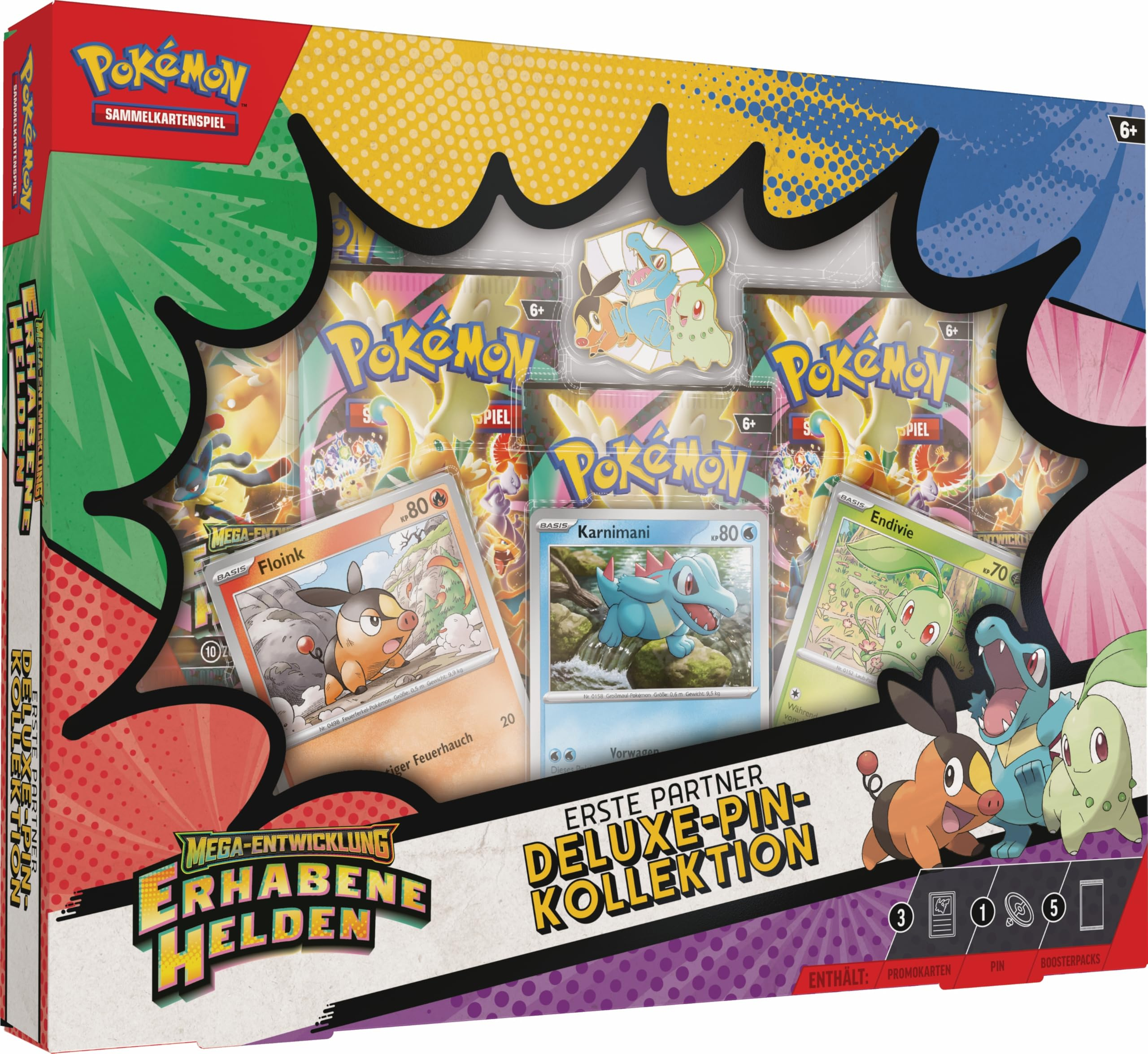 Pokémon Sammelkartenspiel: Deluxe Pin Kollektion Mega Entwicklung – Erhabene Helden: Erste Partner ( Einladung)