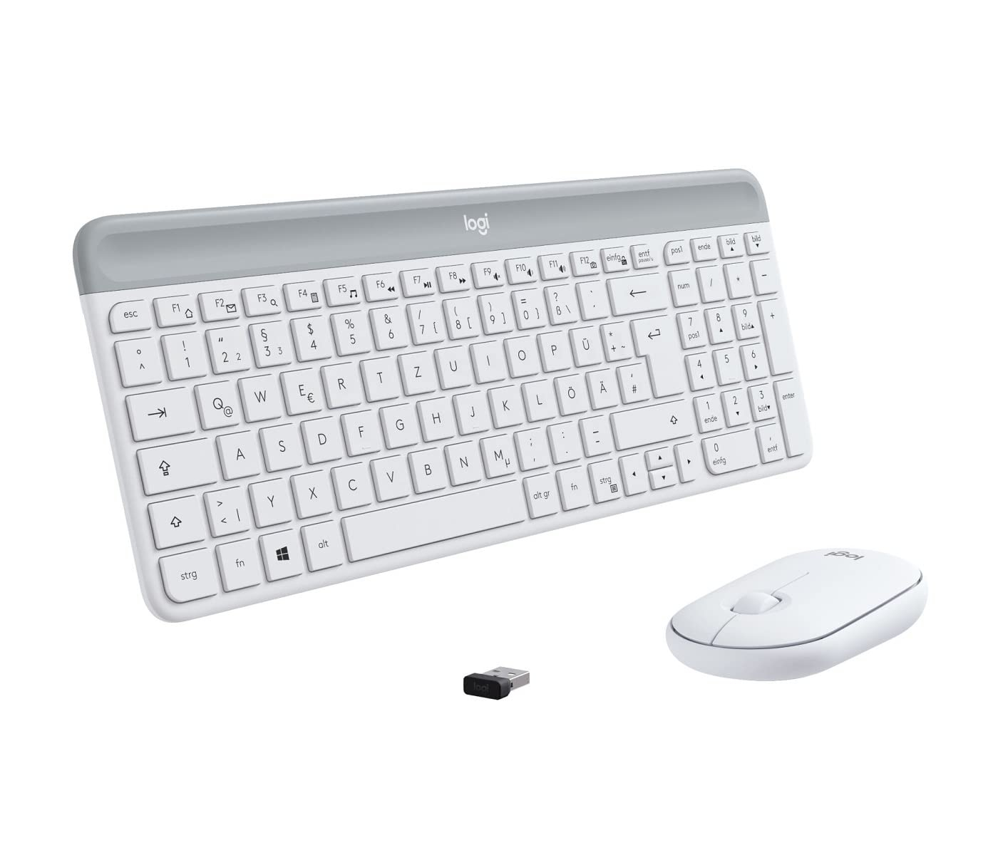 Logitech MK470 Slim Combo – kabellose Tastatur + Maus, weiß, deutsches QWERTZ-Layout für 32€ (-25%)