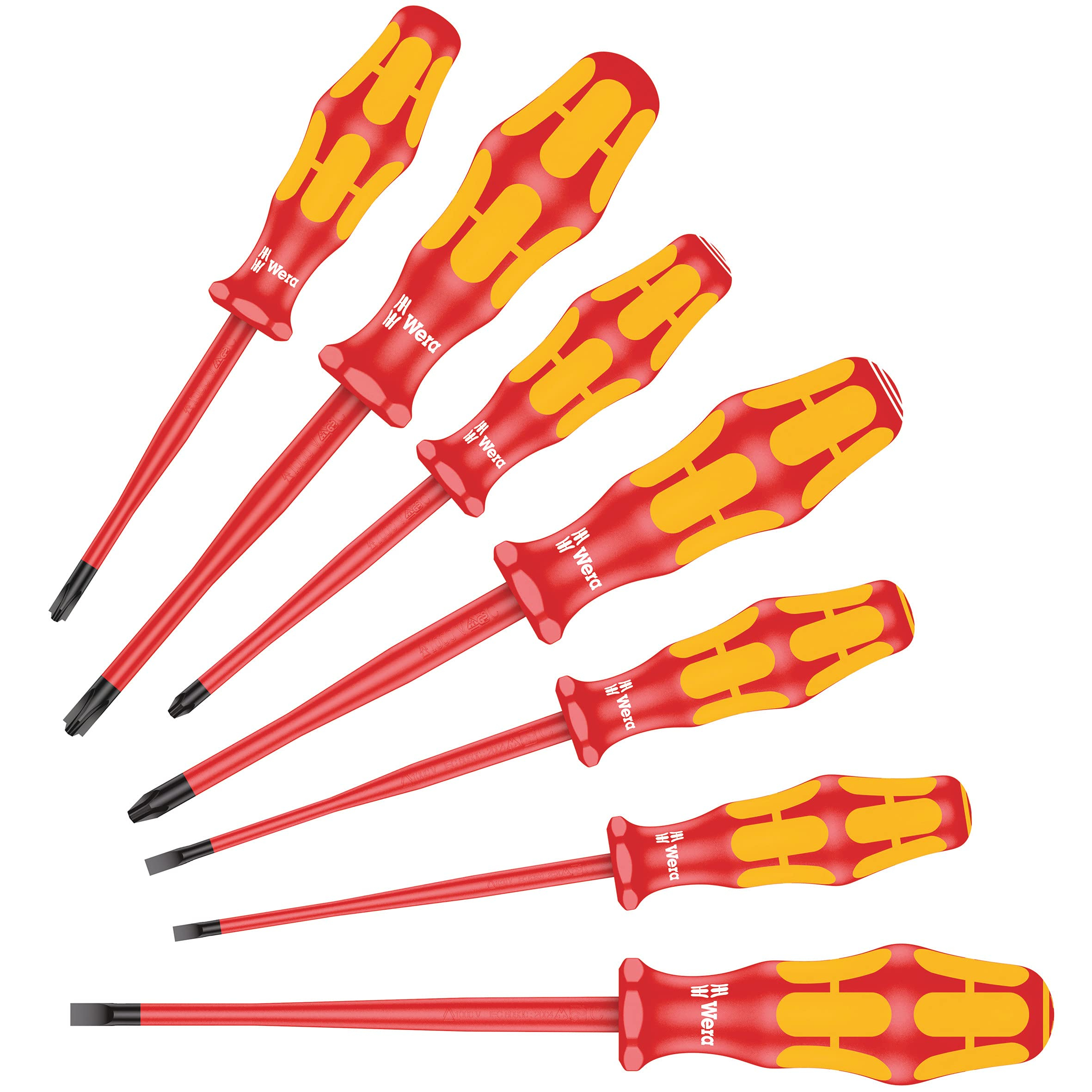 Wera 160 iSS/7 Schraubendrehersatz Kraftform Plus Serie 100. reduzierter Klingen- und Griffdurchmesser, 7-teilig, 05135961001 für 31€ (-19%)