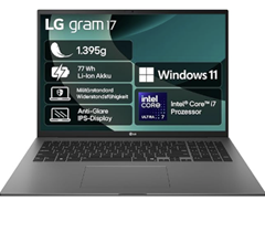 LG gram 17 Zoll Laptop (Intel Core Ultra 7, 16GB RAM, 1TB SSD, nur 1,39kg)