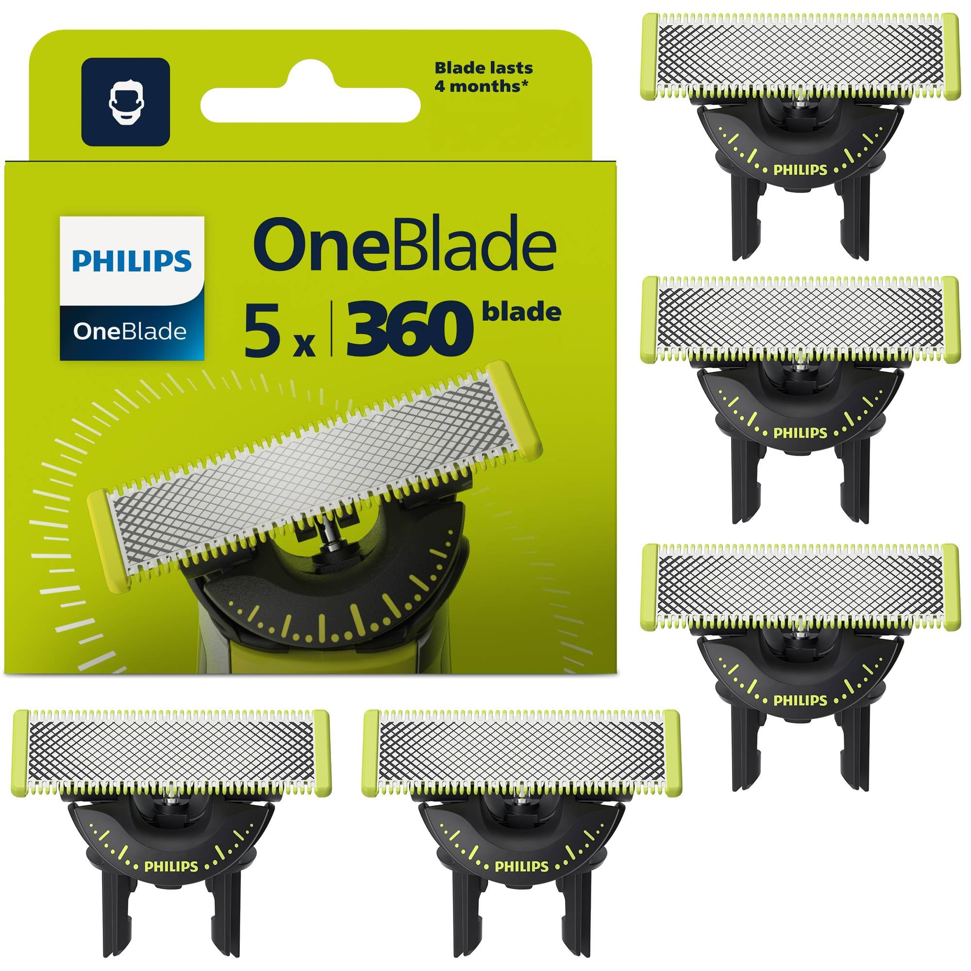 5x Philips „OneBlade 360“ Rasierklingen – neuer Bestpreis für 40€ (-31%)