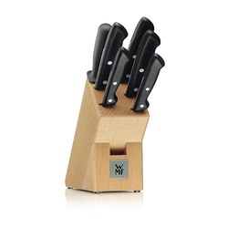 WMF Classic Line Messerblock 7-teilig (5 Messer + Wetzstahl, Buchenholz)